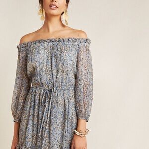 ANTHROPOLOGIE Kira Off-Shoulder Floral Dress